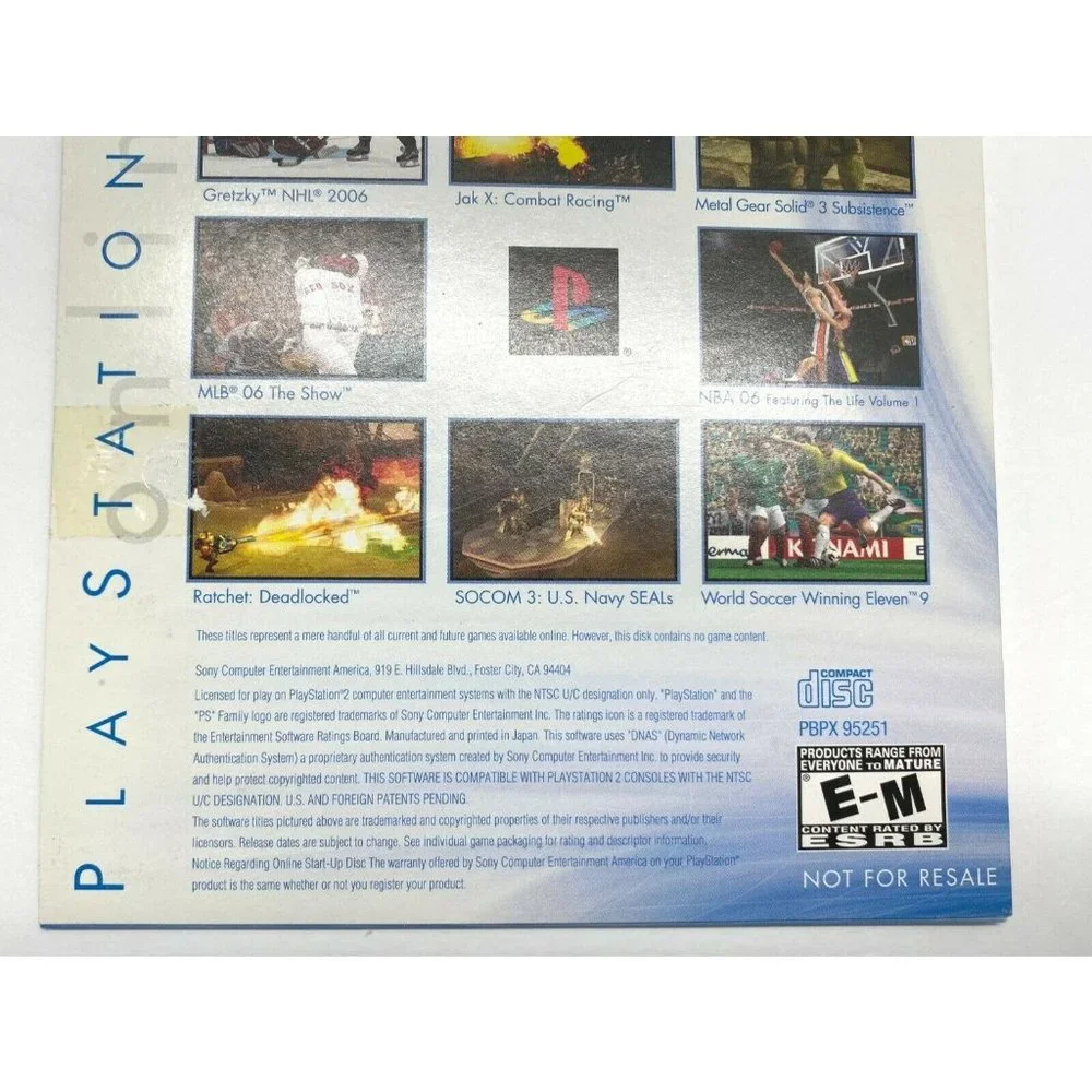 Sony PlayStation 2 PS2 Broadband Only Version 4.0 Start-Up Disc